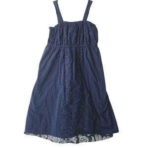 Mossimo Supply Co. Girls Navy Blue Eyelet Dress XL (14/16) Casual